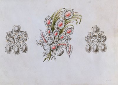 Designs for aigrettes by Italian School